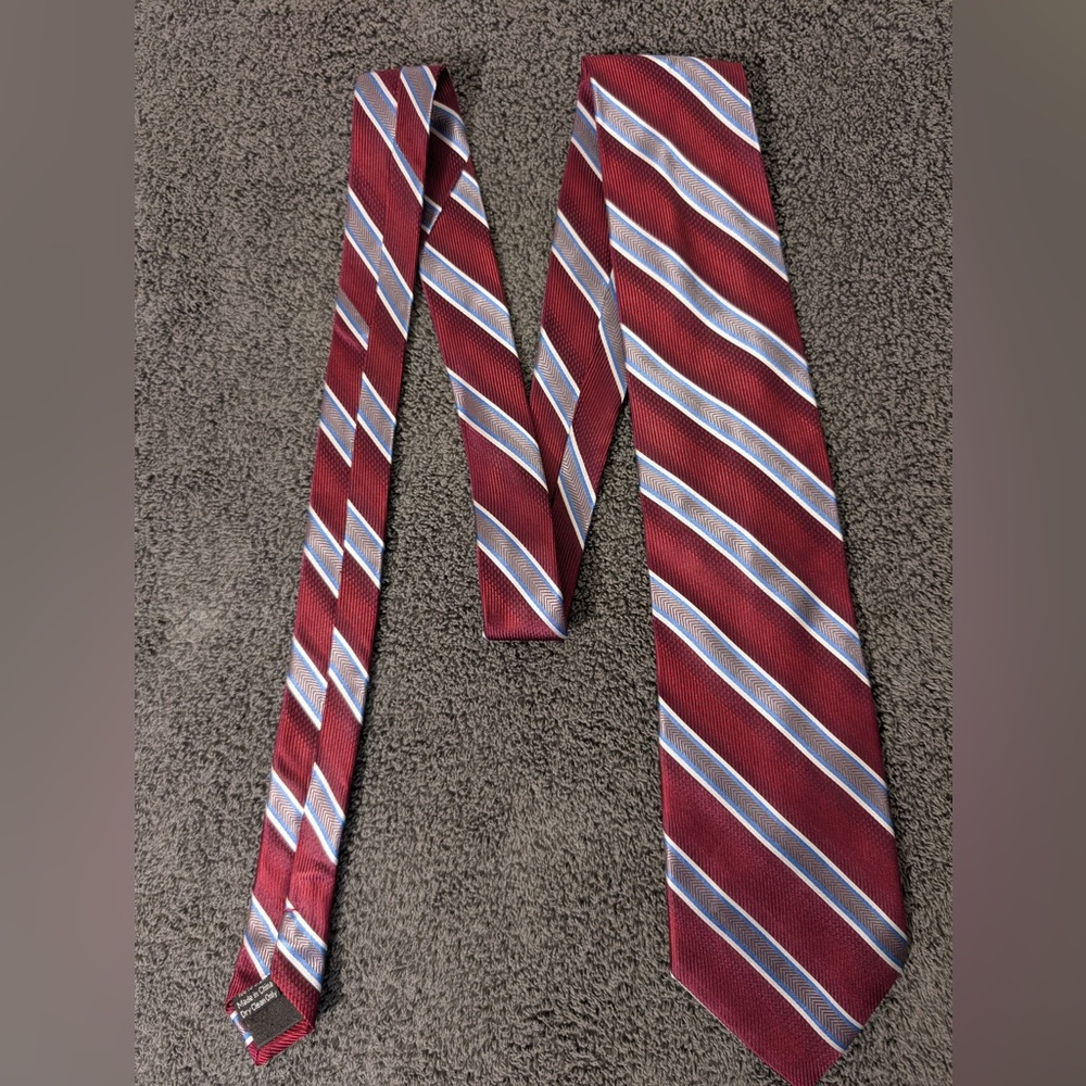 Platinum Designs Red and White Striped‎ Tie